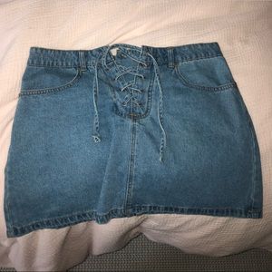 lace up jean skirt - never been worn